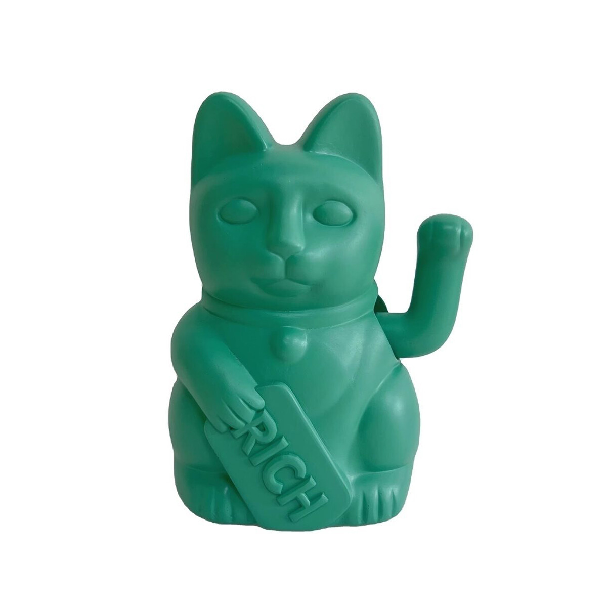 GATO DECORATIVO 12.5x10.5x16.5CM VERDE/FORTUNA 