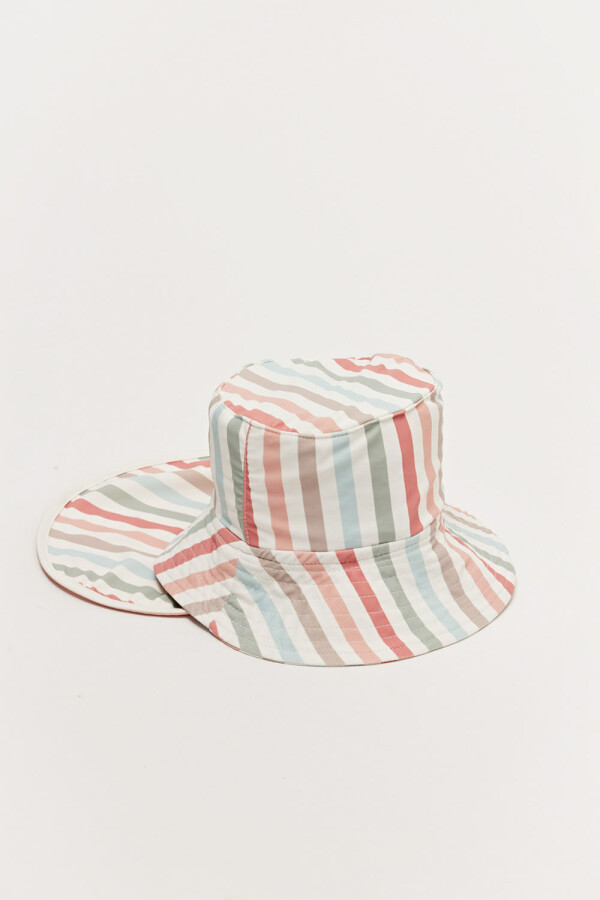 Gorro UV Rayas Rosa