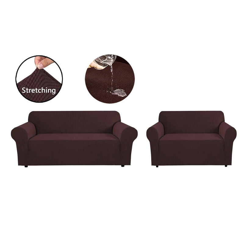 Funda cubre sofá elástica kit 3+2 MARRON