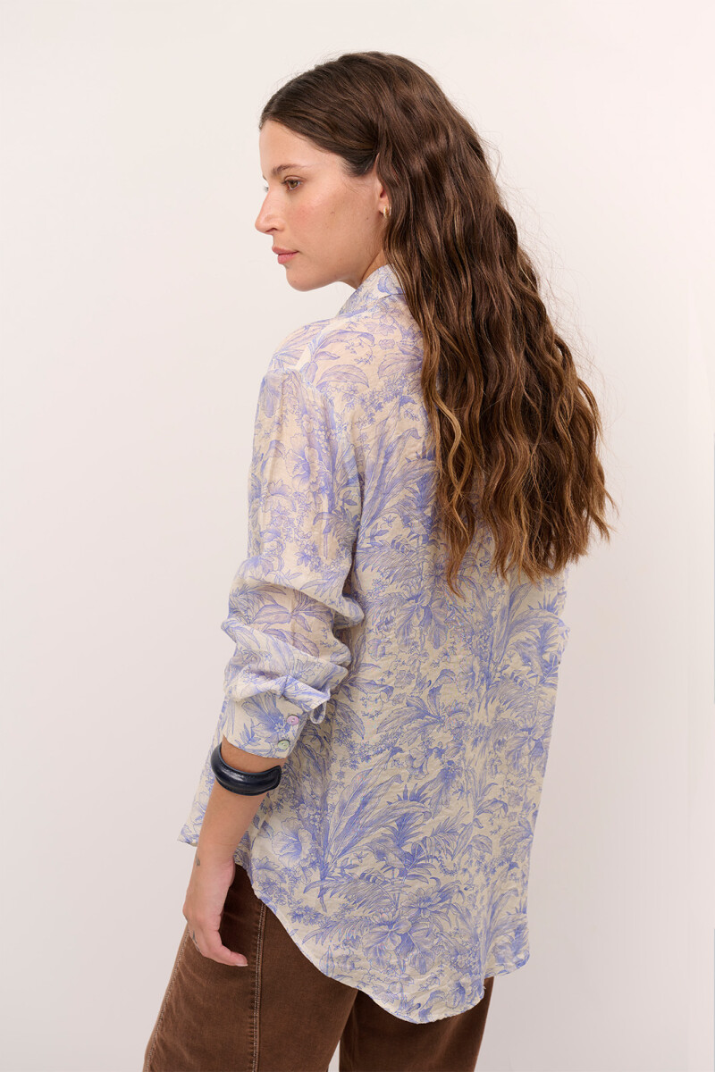 CAMISA JULIETA HOJAS AZUL