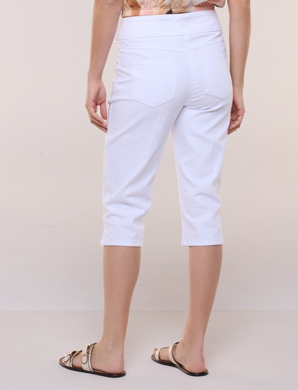 Capri Denim Pretina Ancha BLANCO