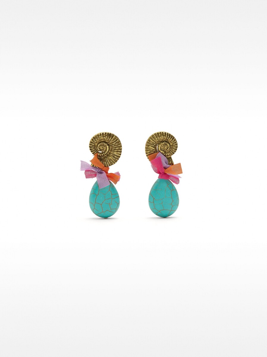 Pendientes Multicolor Con Piedras - multicolor 