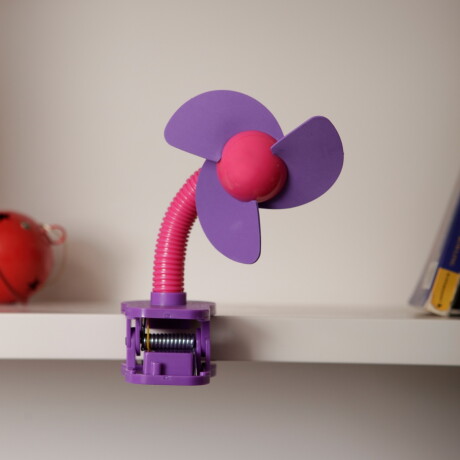 Ventilador portátil con clip púrpura