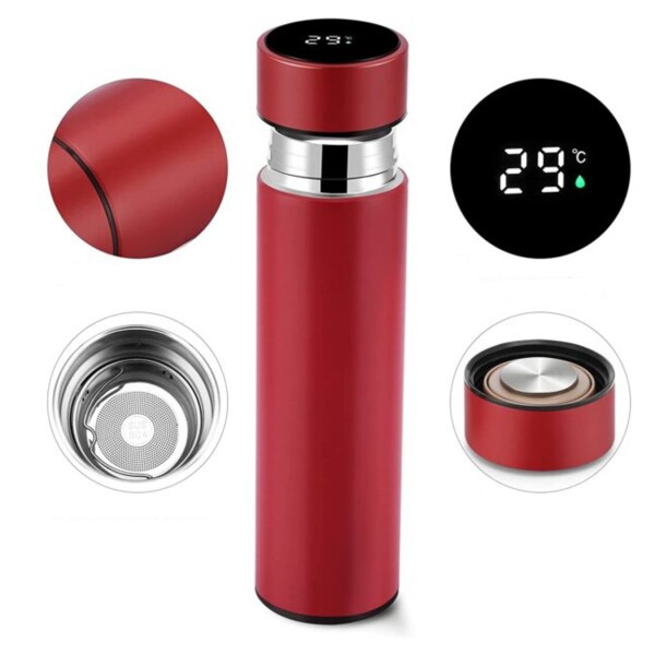 Botella Térmica Acero Inox Termo Táctil Sensor Temperatura Color Variante Rojo