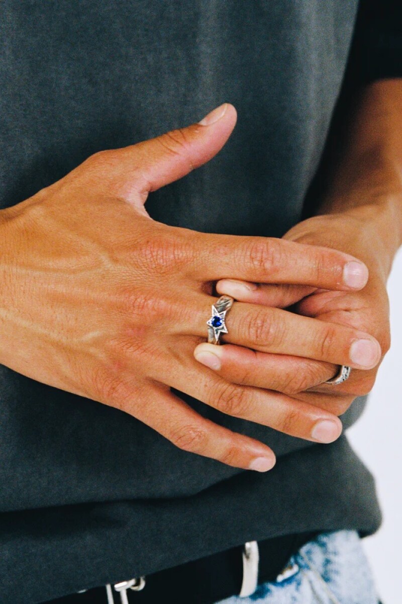 Blue Calda Ring Plata