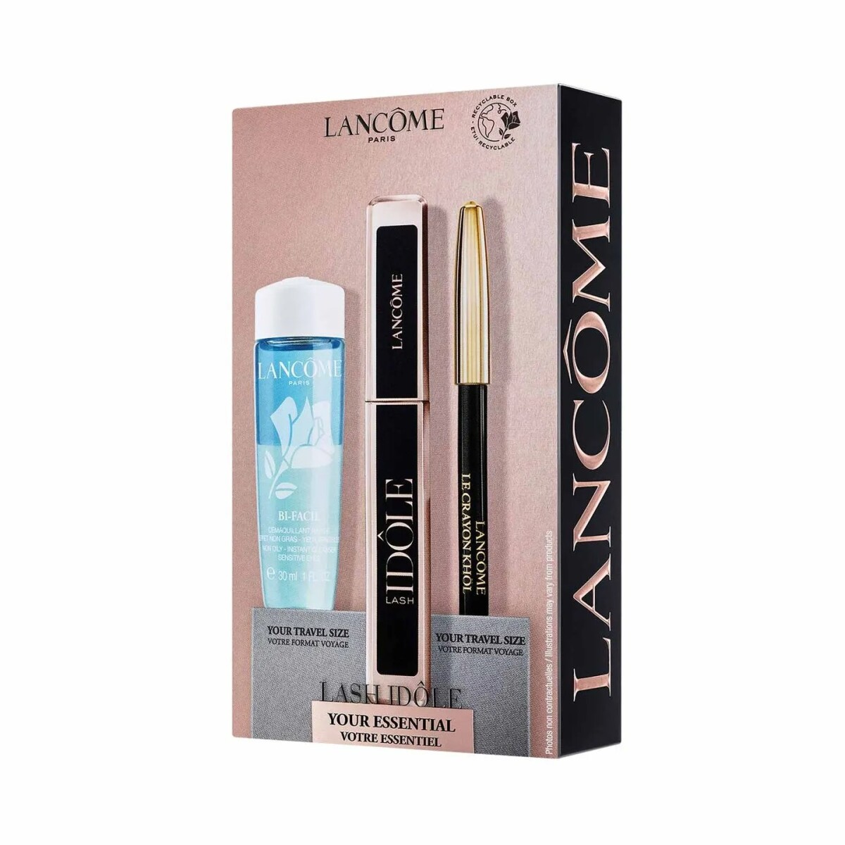 Set Idole Lancome máscara de pestañas + delineador + desmaquillante 