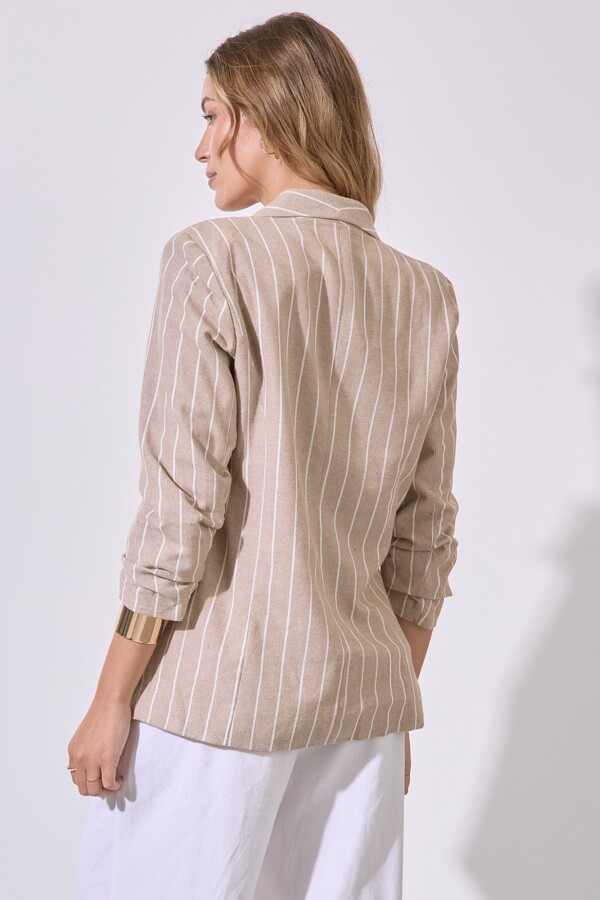 Blazer Lino Lineas BEIGE/MULTI