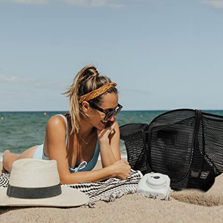 Bolso Calado Para Playa Con Bolsillo Negro