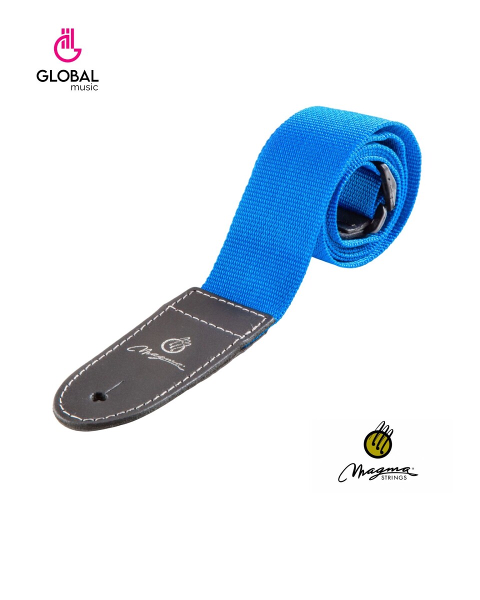Correa Para Guitarra Magma Polipropileno Azul Franc c/logo 