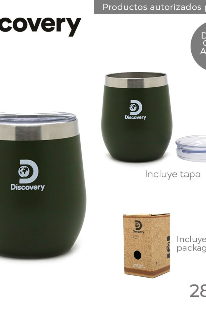 Mate y tapa de Acero - Discovery Verde