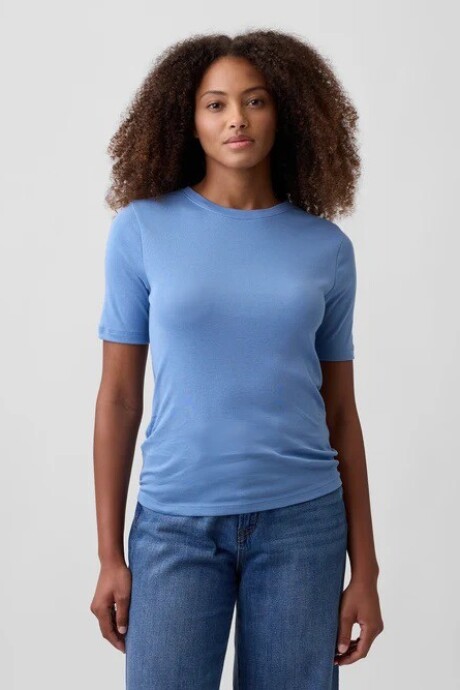Remera Modal Manga Corta Mujer Soft Cornflower