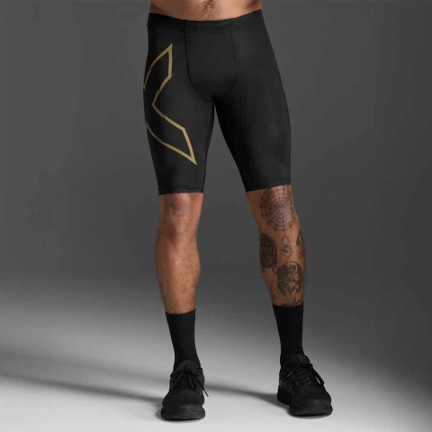 Short Running Light Speed Compression Hombre Black/gold Reflective