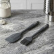 Set pincel y espátula de silicona GRIS