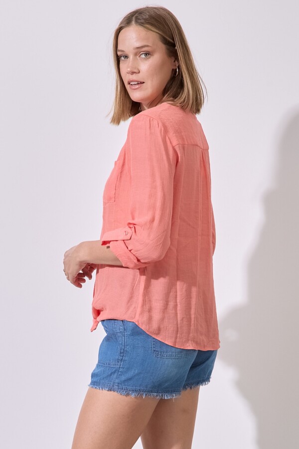 Blusa Nudo Botones CORAL