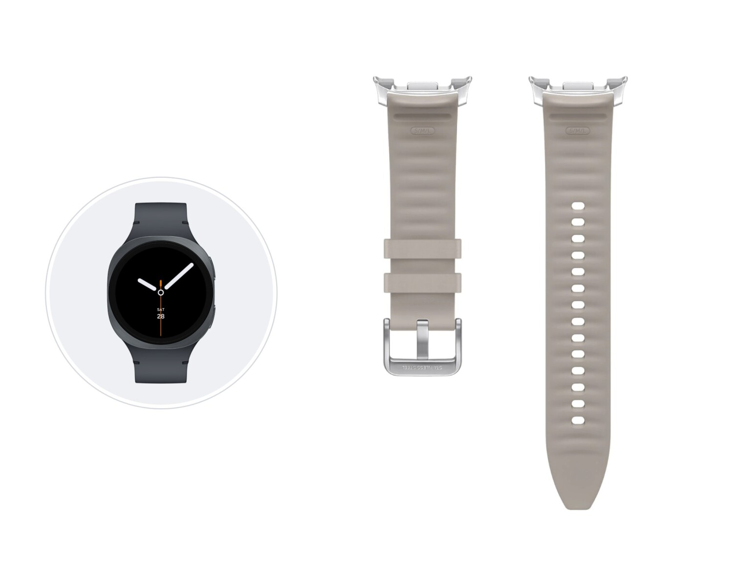 Correa Samsung Hybrid Band (S/M/L) para Galaxy Watch8 - Taupe 
