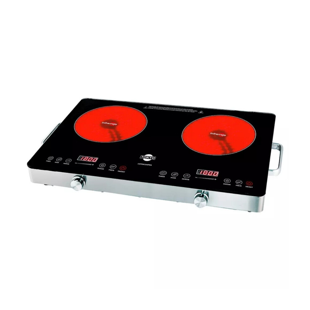 PLACA DUAL VITRO TOKYO 2 INFRARROJAS MOD. TOK2INFRA 2000W Unica