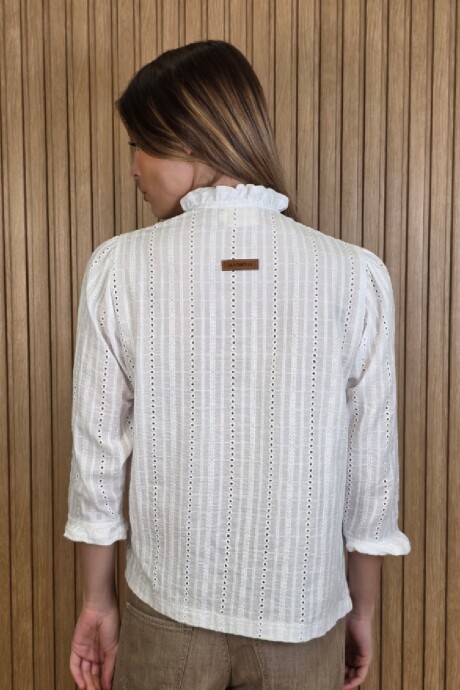 Camisa Carlita Volados Broderie Blanco