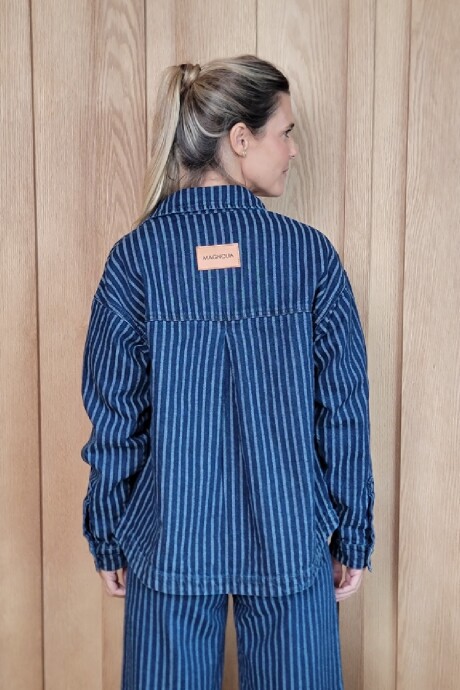 Sobrecamisa Josefina Stripped raya azul