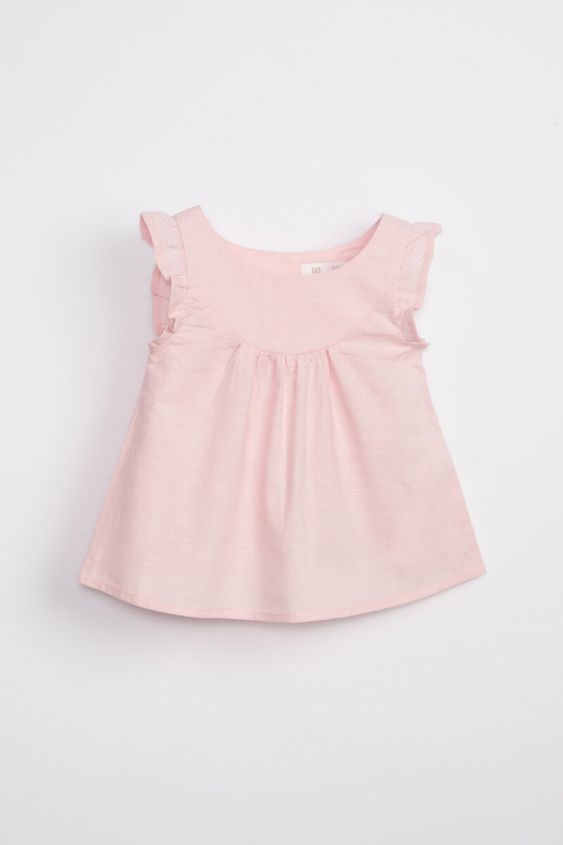 Blusa sin manga volados - Rosa 