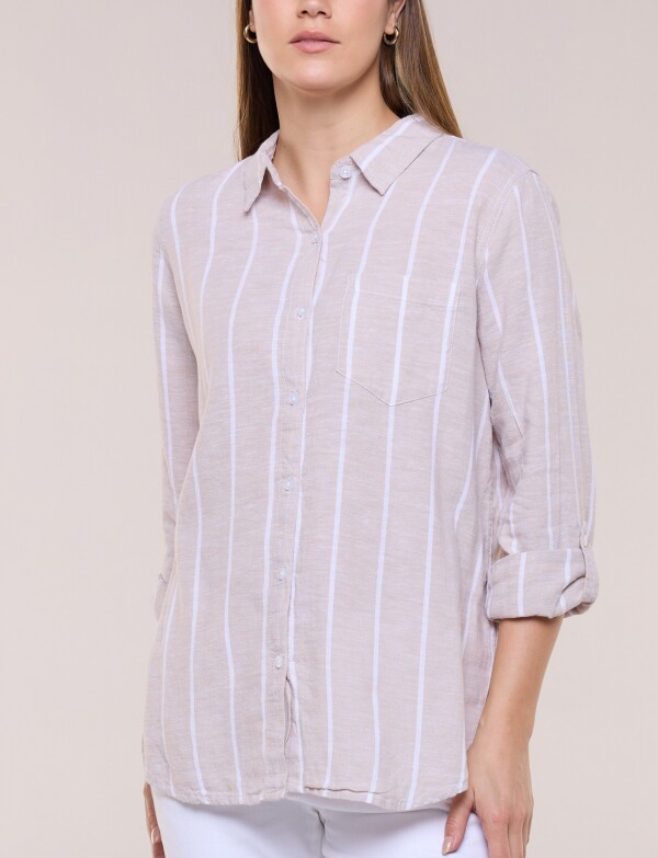 Camisa Lino BEIGE/MULTI