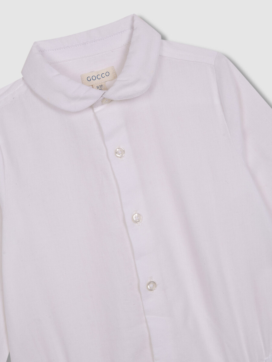 Camisa Body Cuello Bebe Blanco Roto