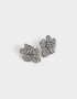 Aros Pasantes Flores Aros Pasantes Con Flores - Plateado Hematite