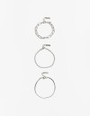 Pulseras Flexibles Sets Strass Set Pulseras Metal Y Strass - Plateado Rodio