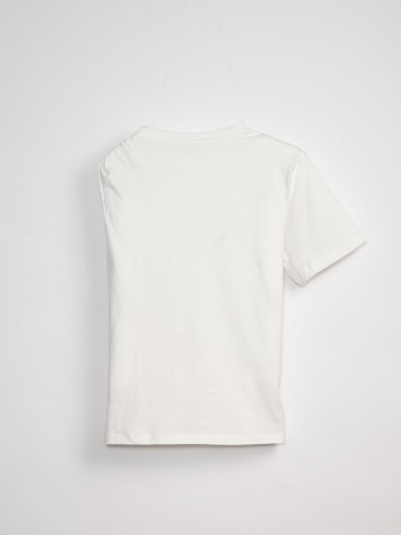 Remera estampado asimétrico Blanco