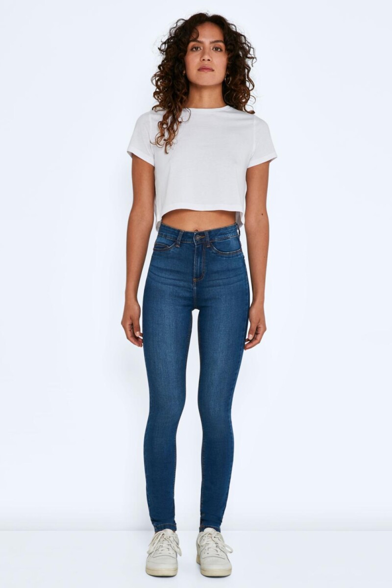 Jeans Callie. Tiro Alto, Skinny Fit Medium Blue Denim