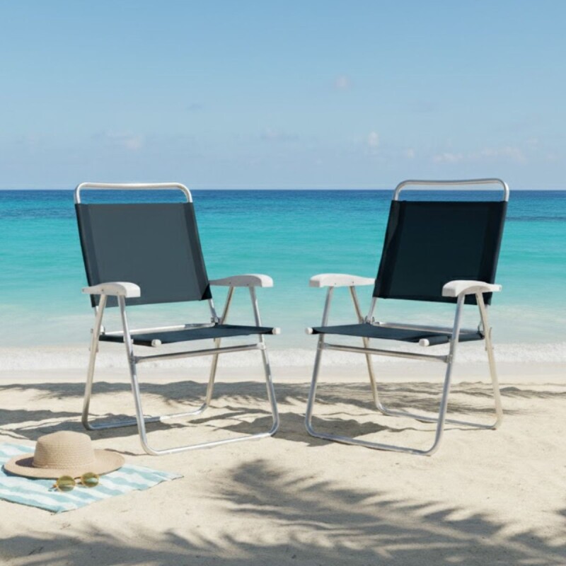 Set X 2 Sillas Master Plus Aluminio AZUL OSCURO