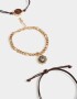 Pulseras Flexibles Sets Metal diferenciado Pulseras Flexibles Con Medallones - Dorado