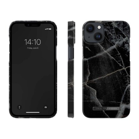 Protector Fashion con MagSafe Case Ideal of Sweden para iPhone 13 / 14 Black thunder marble