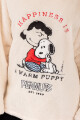 Coral fleece hoodie snoopy Marfil