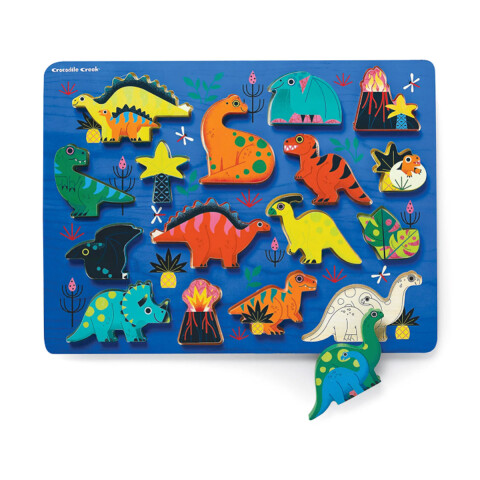 Puzzle Madera Crocodile Creek 16 Piezas con Base Dinosaurios