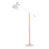 Lampara De Pie Moderna Metal Madera Minimalista 158Cm Color Blanco
