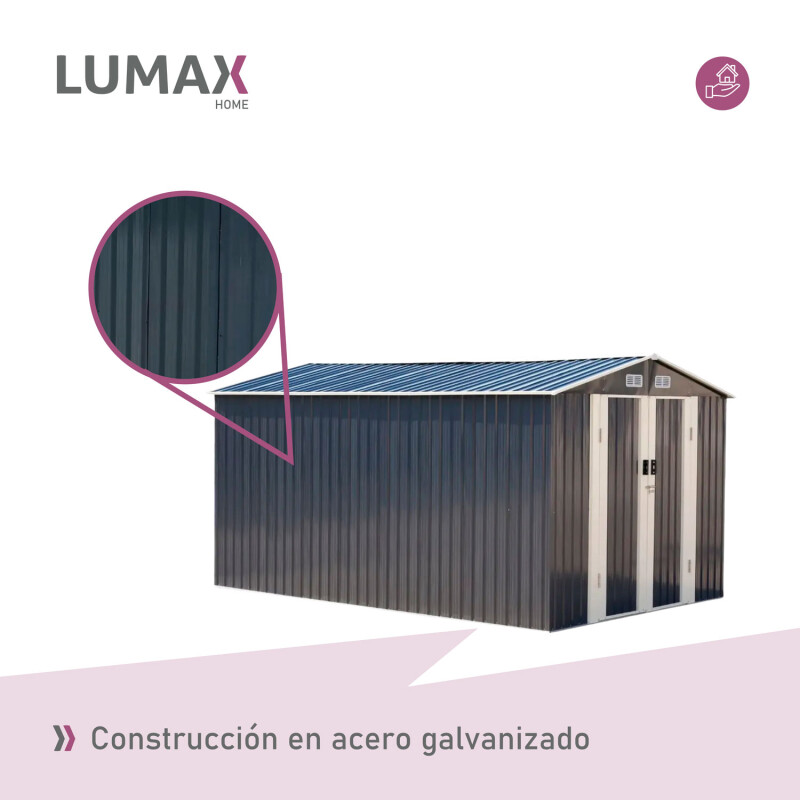 Caseta Galpon Jardin Lumax fife Gris Oscuro 202x255x377 Caseta Galpon Jardin Lumax fife Gris Oscuro 202x255x377