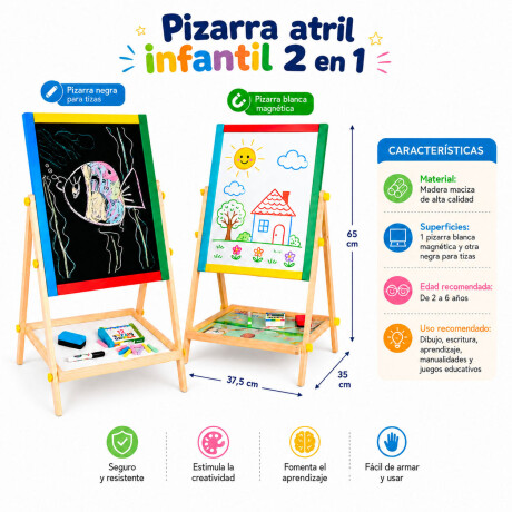 Pizarra Pizarron Infantil 2 En 1 Magnetica Y Pizarra Pizarra Pizarron Infantil 2 En 1 Magnetica Y Pizarra