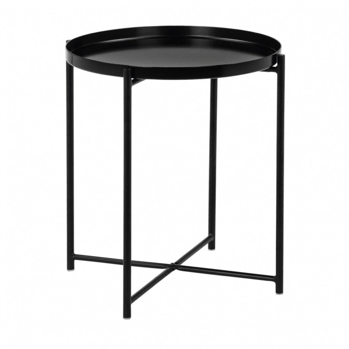 Mesa Ratona Redonda 45CM Metalica Negra 