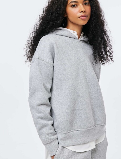 SUDADERA CON CAPUCHA DE FELPA GRIS