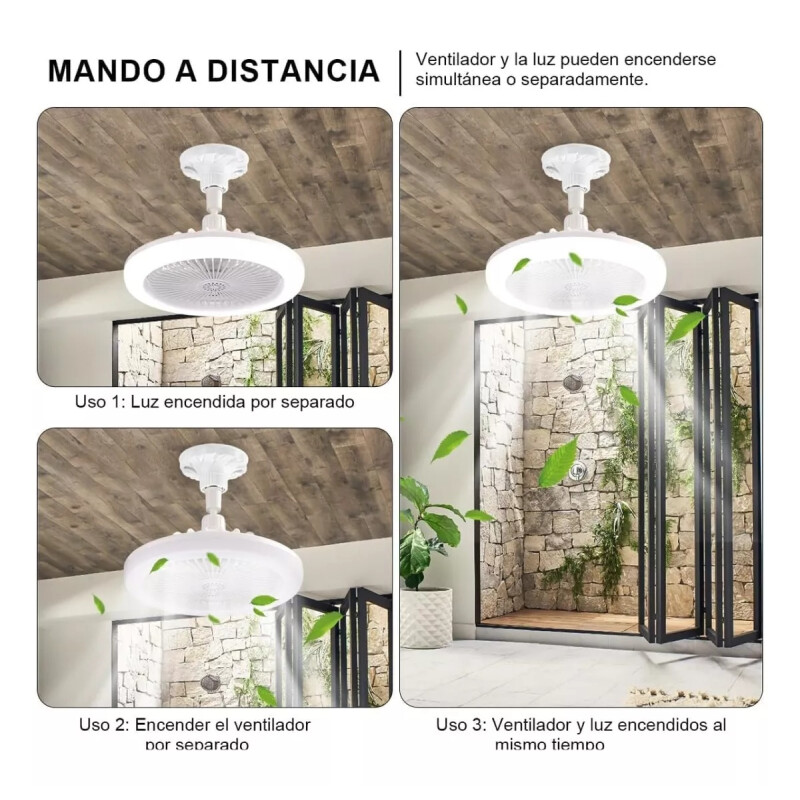 Ventilador De Techo Con Luz Y Control Blanco