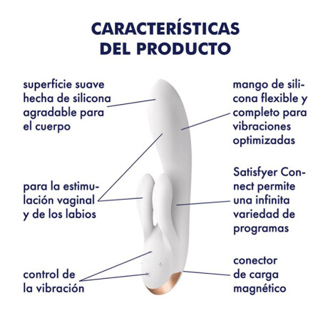 Satisfyer Double Flex Vibrador Bluetooth App Blanco Satisfyer Double Flex Vibrador Bluetooth App Blanco