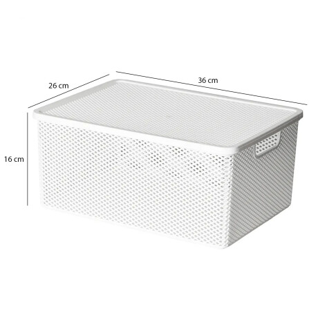 Set X2 Cajas Canastos Organizadores con Tapa Línea Paramount Blanco