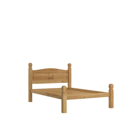 Cama 2 Plazas Madera Maciza Linea Mexicana Natural