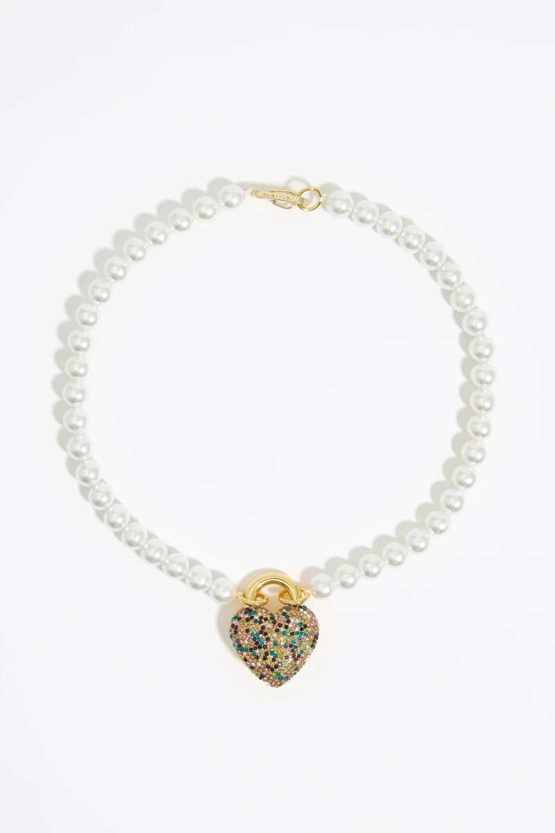 COLLAR PERLAS Y CORAZÓN CRISTA 