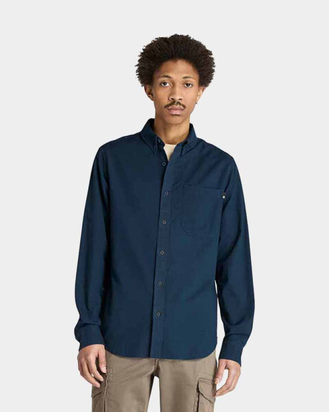 Camisa Oxford Manga Larga Hombre Dark Sapphire 2 Yd
