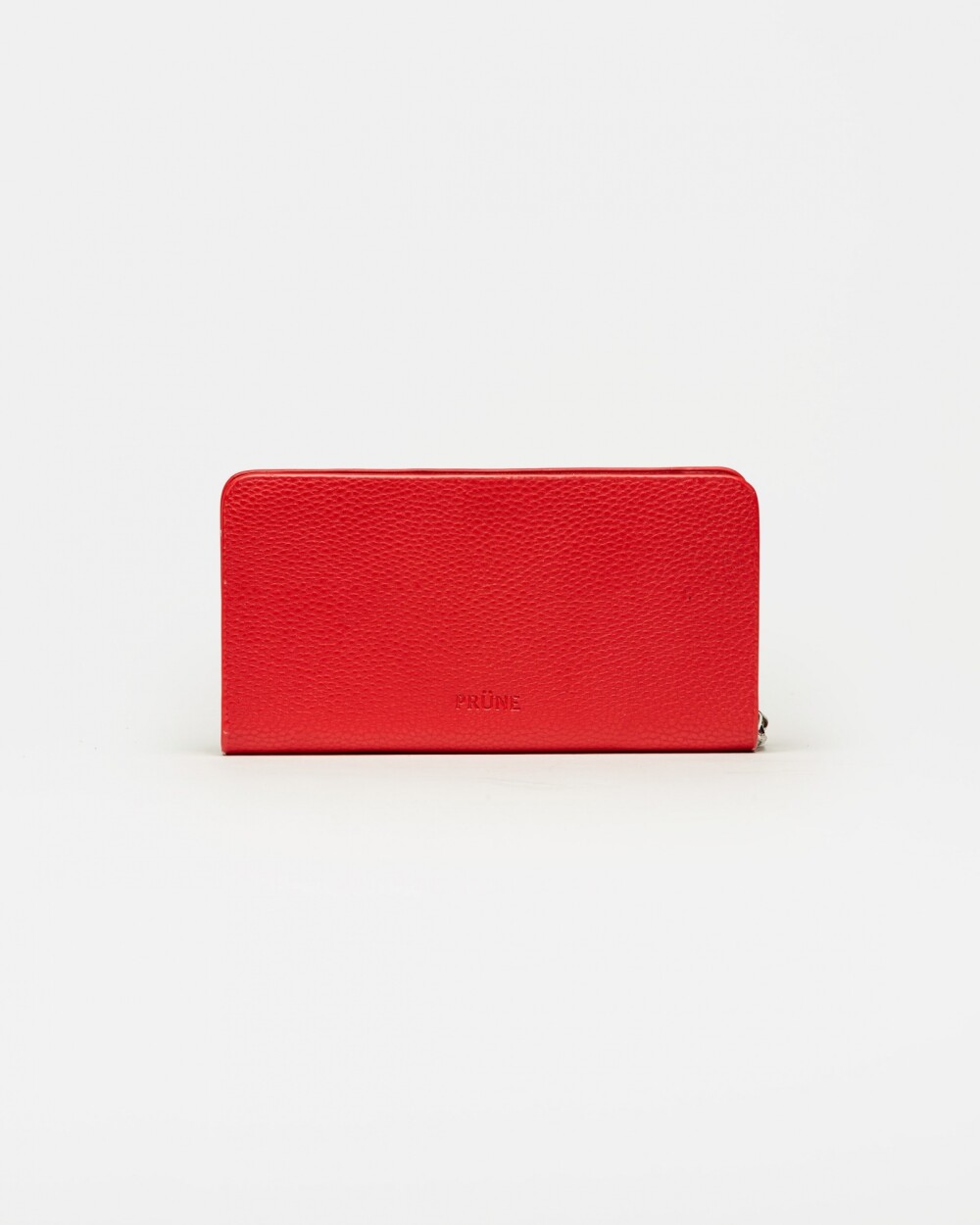 Billetera Con Cierre Mint En Efecto Cuero Charol Rojo