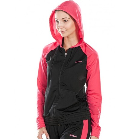 Equipo Deportivo Campera Capucha Mujer Reebok Ts Tricot Suit Negro/fucsia