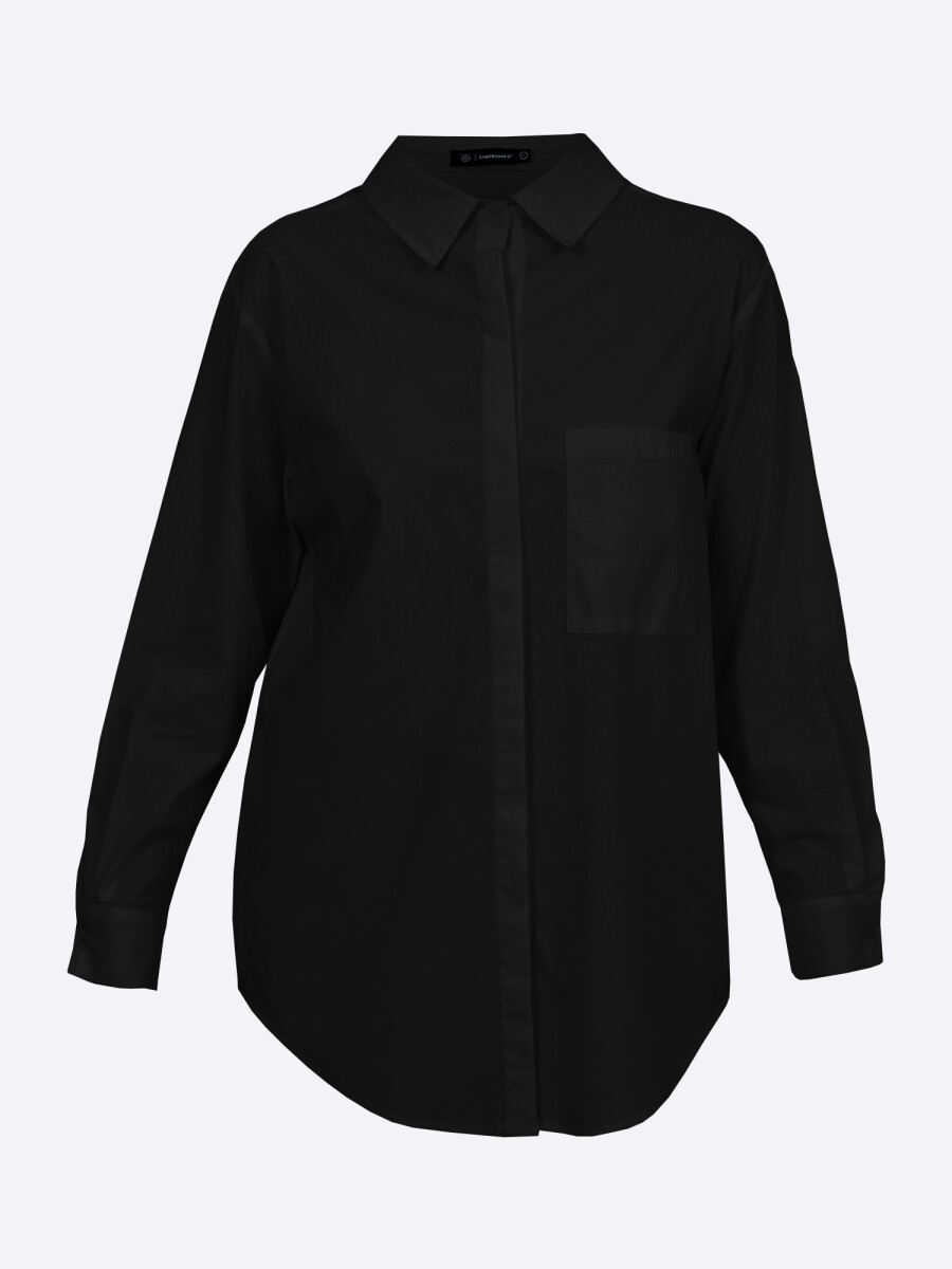 Camisa lisa - negro 