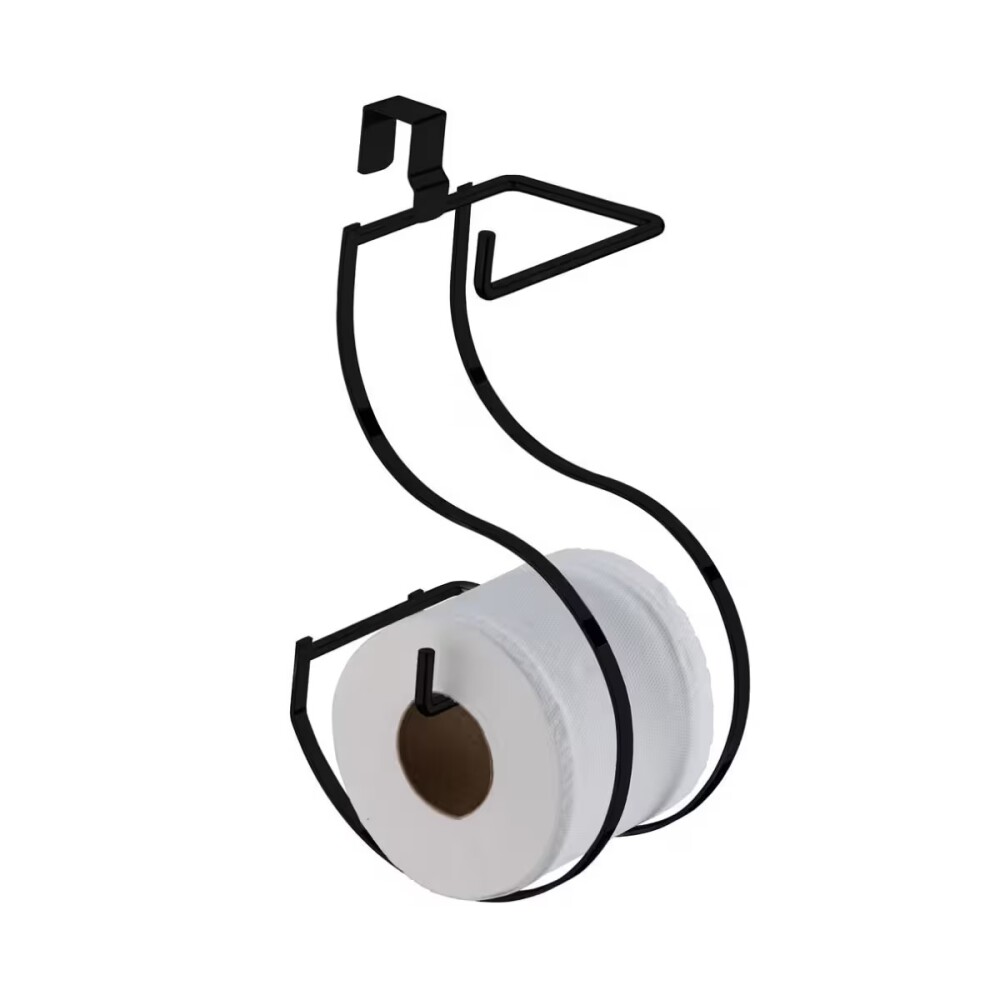 PORTARROLLOS DOBLE PARA CISTERNA NEGRO MATE Portarrollos Doble Para Cisterna Negro Mate