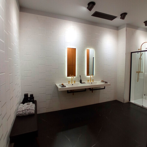 PORCELANATO REVESTIMIENTO MATE BLANCO DECORADO 45X120 LINEA GAMAS DE BLANCO